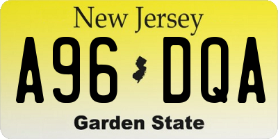 NJ license plate A96DQA
