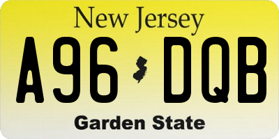 NJ license plate A96DQB