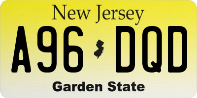 NJ license plate A96DQD