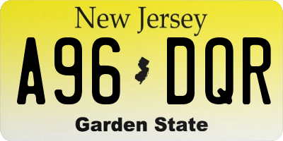 NJ license plate A96DQR