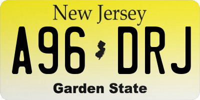 NJ license plate A96DRJ