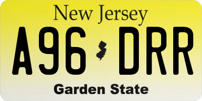 NJ license plate A96DRR