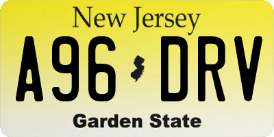 NJ license plate A96DRV