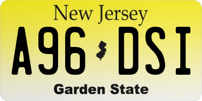 NJ license plate A96DSI