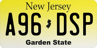 NJ license plate A96DSP