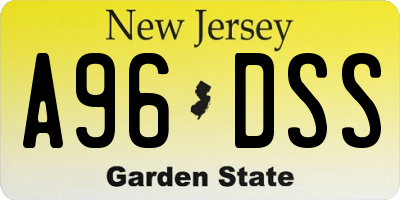 NJ license plate A96DSS