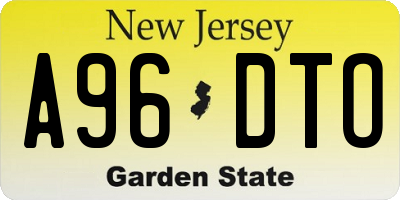 NJ license plate A96DTO
