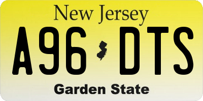 NJ license plate A96DTS