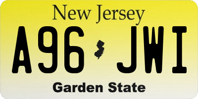 NJ license plate A96JWI