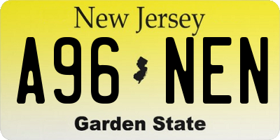 NJ license plate A96NEN