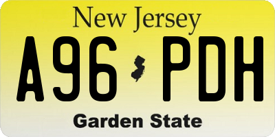 NJ license plate A96PDH