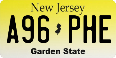 NJ license plate A96PHE