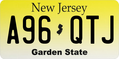 NJ license plate A96QTJ