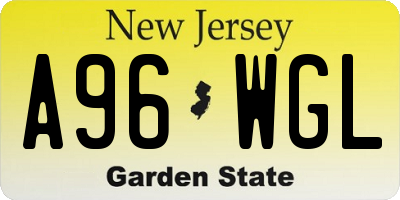 NJ license plate A96WGL