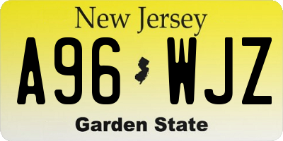 NJ license plate A96WJZ