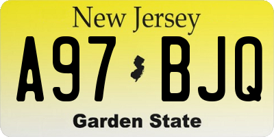 NJ license plate A97BJQ