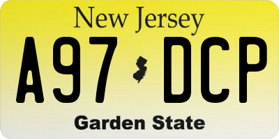 NJ license plate A97DCP