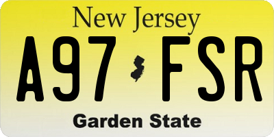 NJ license plate A97FSR