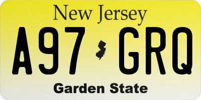 NJ license plate A97GRQ