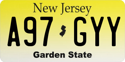 NJ license plate A97GYY