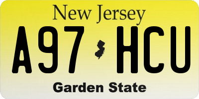 NJ license plate A97HCU