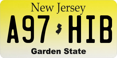 NJ license plate A97HIB