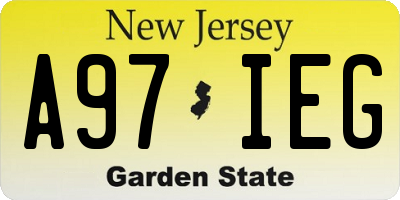 NJ license plate A97IEG