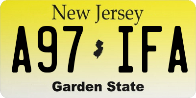 NJ license plate A97IFA