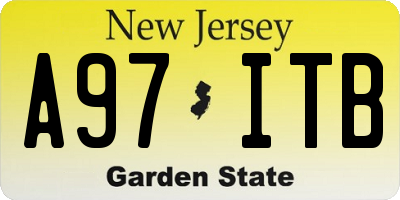NJ license plate A97ITB