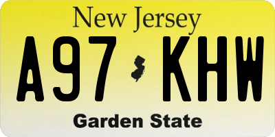 NJ license plate A97KHW