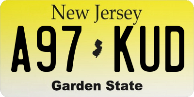 NJ license plate A97KUD