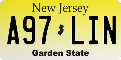 NJ license plate A97LIN