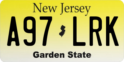 NJ license plate A97LRK