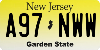 NJ license plate A97NWW