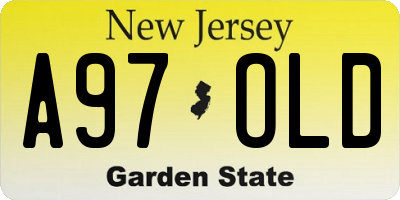 NJ license plate A97OLD