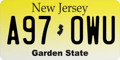 NJ license plate A97OWU