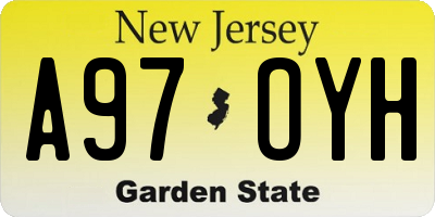 NJ license plate A97OYH