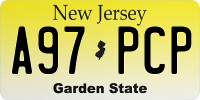 NJ license plate A97PCP