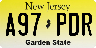 NJ license plate A97PDR