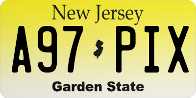 NJ license plate A97PIX