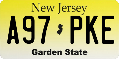 NJ license plate A97PKE