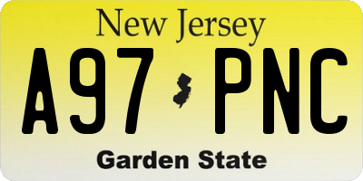 NJ license plate A97PNC