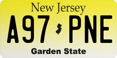 NJ license plate A97PNE
