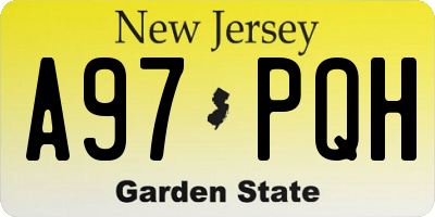NJ license plate A97PQH
