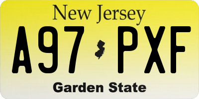 NJ license plate A97PXF