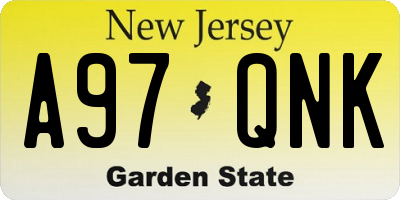 NJ license plate A97QNK