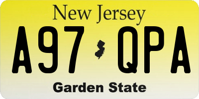 NJ license plate A97QPA