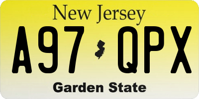 NJ license plate A97QPX