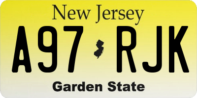 NJ license plate A97RJK