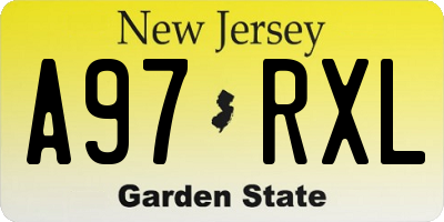 NJ license plate A97RXL